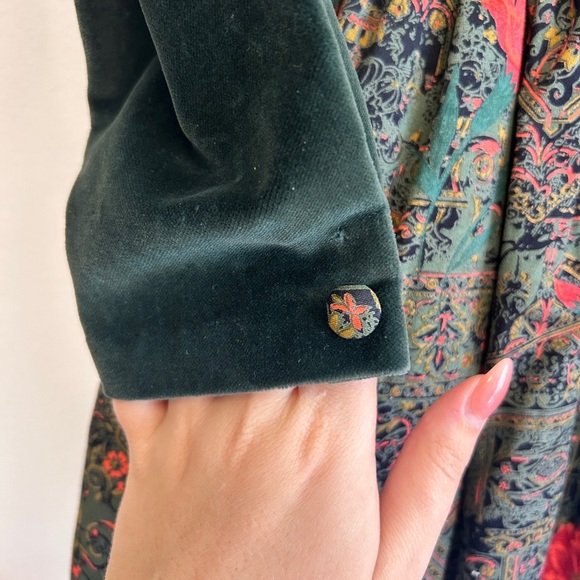 Vintage 80s 90s Yves Saint Laurent YSL Velvet Holiday Junior Girls Dress Size 7 - Picture 8 of 15